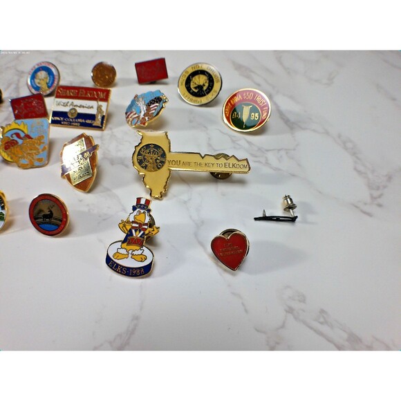 VTG BPOE Benevolent Order Of Elks Lodge Hat Lapel Vest Pin Enamel Buttons - Picture 4 of 9